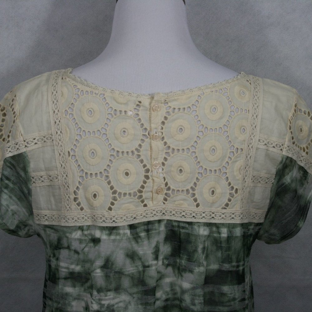 Free People Anthropologie Sheer Poly Blouse SZ L - Picture 5 of 9